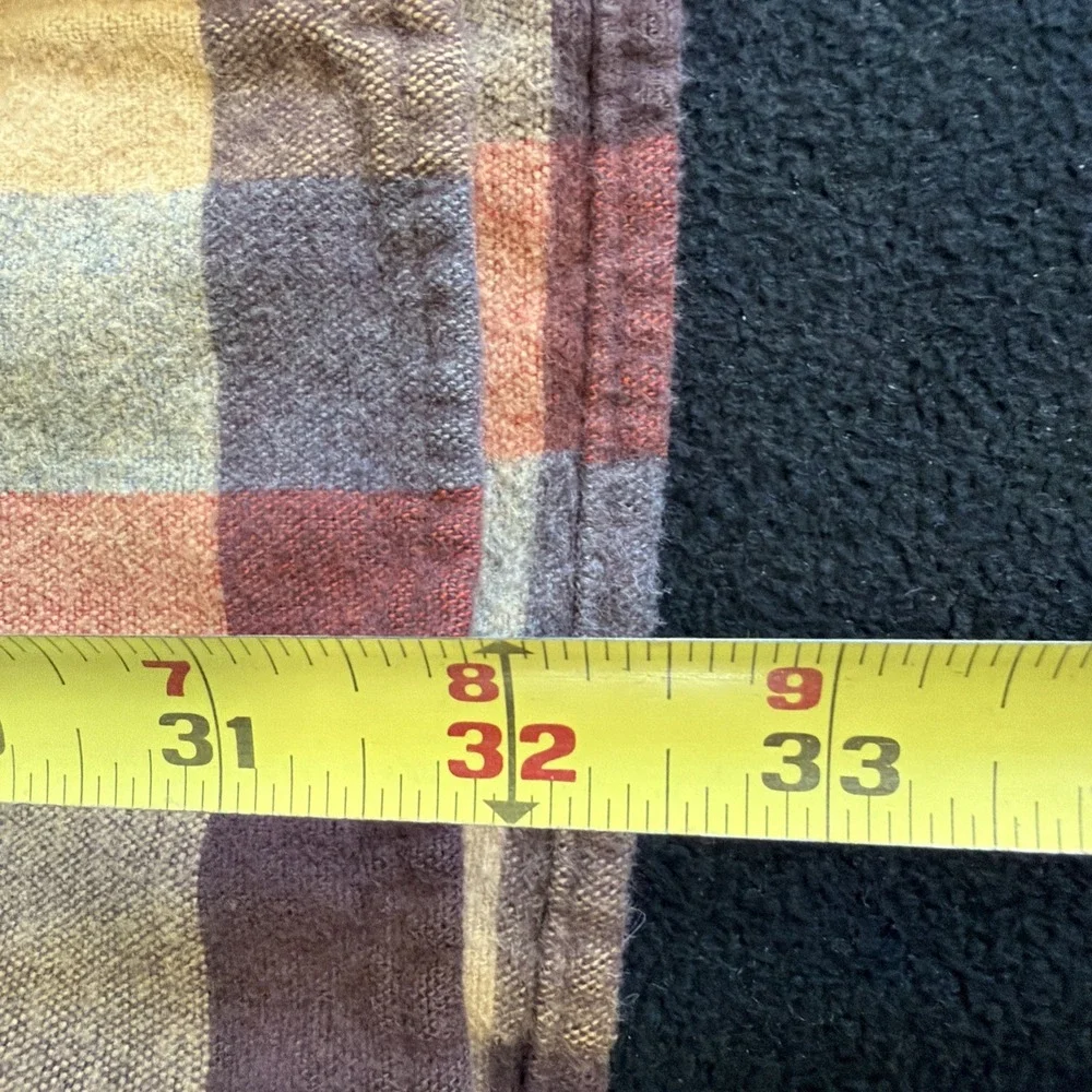 LL Bean Chamois Traditional Fit Plaid Flannel Heavy Autumn Orange Men XXL 277981